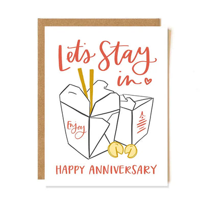 ANNIVERSARY TAKEOUT LETTERPRESS GREETING CARD