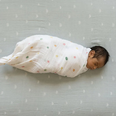 COTTON MUSLIN SWADDLE - PARTY DOTS