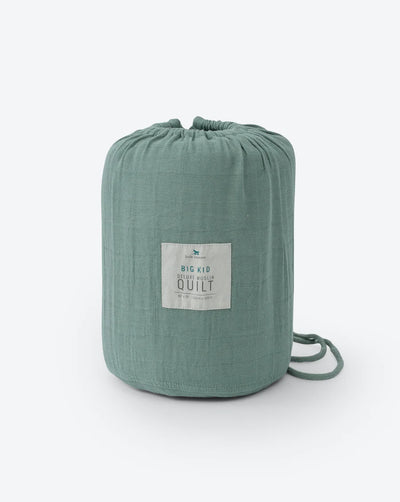 DELUXE MUSLIN QUILTED THROW - SAGE