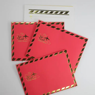 AIRMAIL - RED PAPER AND GOLD