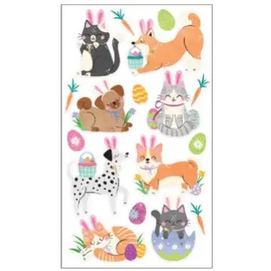 EASTER CAT AND DOG STICKERS
