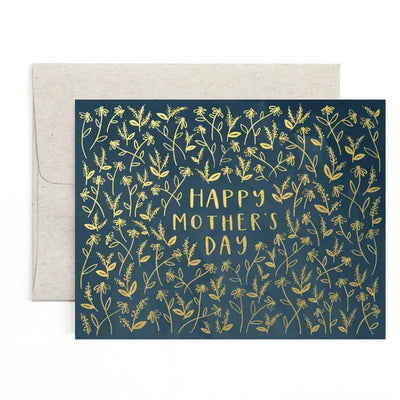MOTHER'S DAY NAVY FLORAL GREETING CARD
