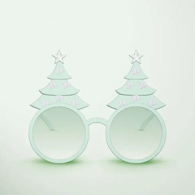 CHRISTMAS TREE HOLIDAY GLASSES - PASTEL MINT