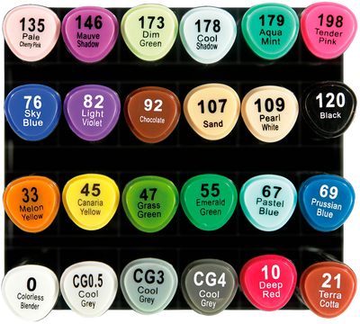 STUDIO SERIES PROFESSIONAL ALCOHOL MARKERS (DUAL TIP SET OF 24 COLORS)