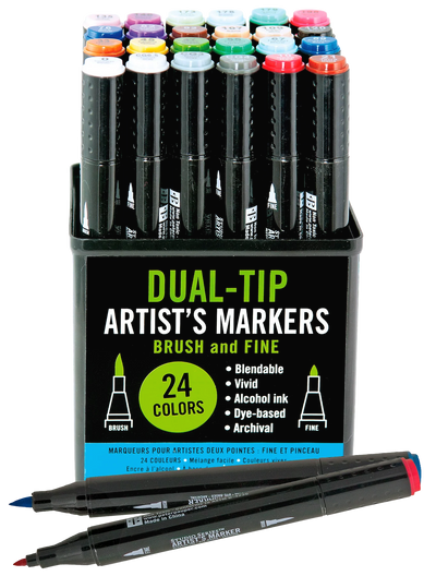 STUDIO SERIES PROFESSIONAL ALCOHOL MARKERS (DUAL TIP SET OF 24 COLORS)