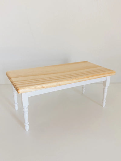 DOLLHOUSE FARM STYLE DINING TABLE | NATURAL WOOD & WHITE