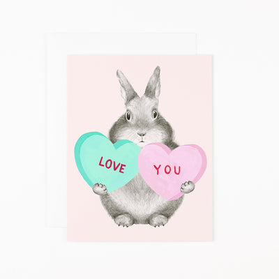 BUNNY WITH SWEETHEARTS CARD
