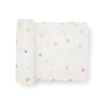 COTTON MUSLIN SWADDLE - PARTY DOTS