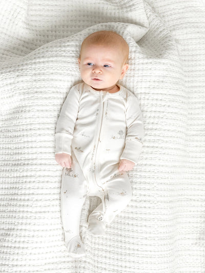ORGANIC BABY PEYTON FOOTED SLEEPER - PICNIC