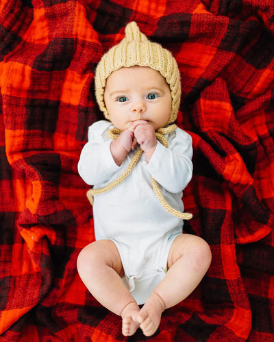 COTTON MUSLIN SWADDLE - RED PLAID