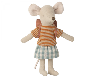 TRICYCLE MOUSE - BIG SISTER WITH BAG - OLD ROSE