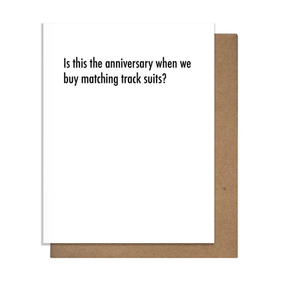 TRACK SUITS ANNIVERSARY CARD