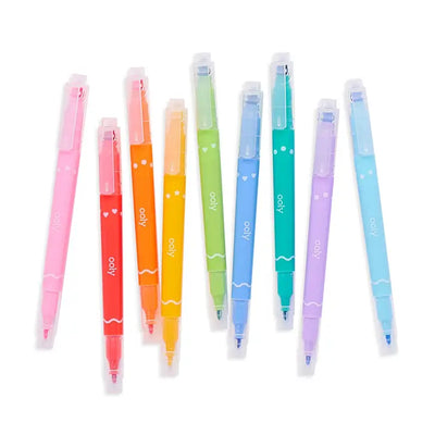 CONFETTI STAMP DOUBLE- ENDED MARKERS - SET OF 9