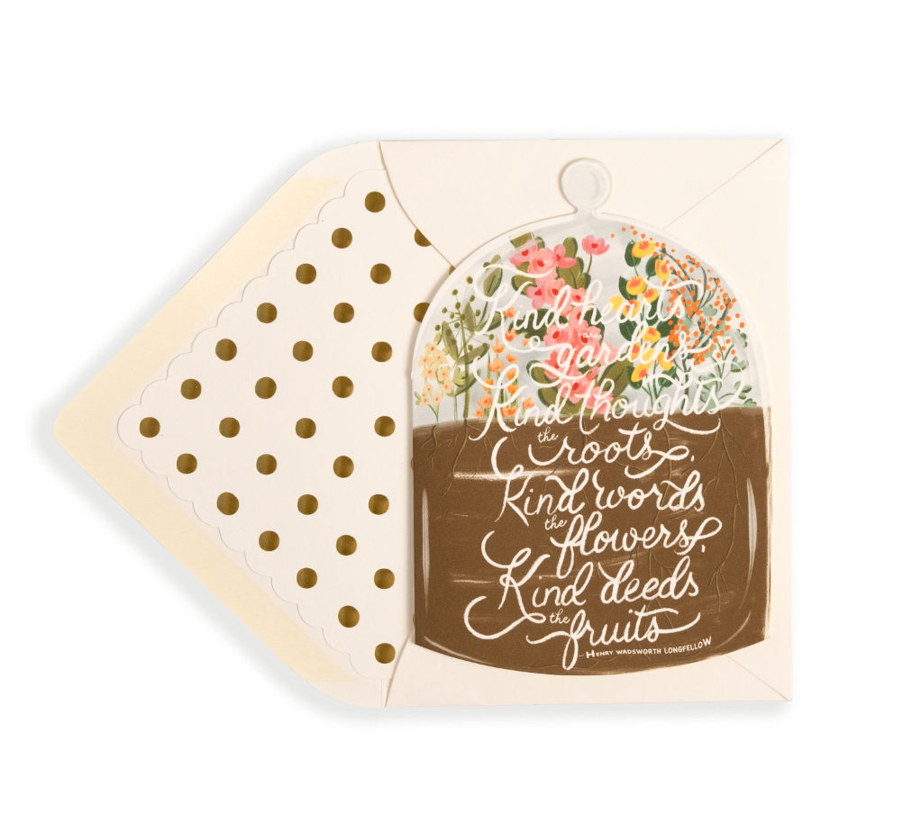 KIND WORDS BELL JAR THANK YOU CARD