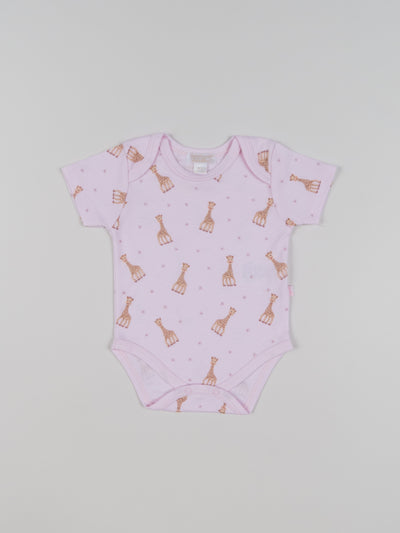Sophie La Girafe Shortsleeve Bodysuit - Pink