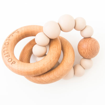 BUBBLE SILICONE AND WOOD TEETHER
