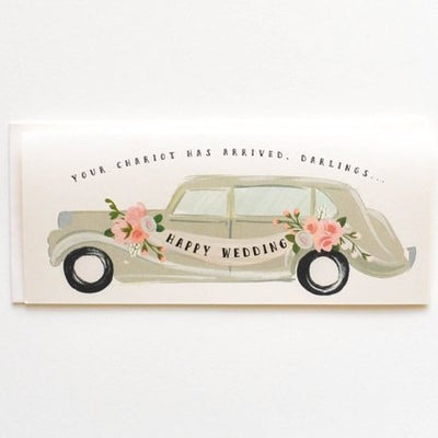 HAPPY WEDDING CHARIOT HAS ARRIVED CARD