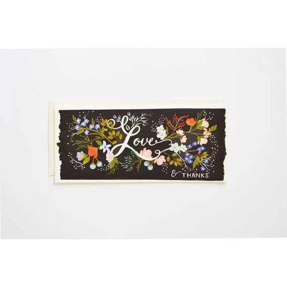 LOVE FLORALS THANK YOU CARD (BLACK BACKGROUND)
