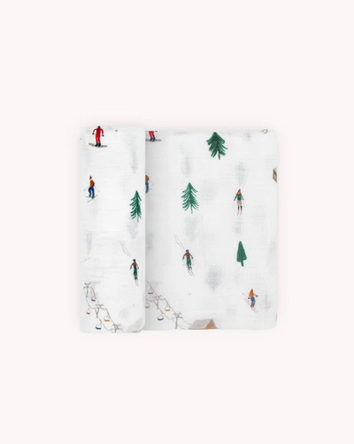 COTTON MUSLIN SWADDLE - POWDER PARTY