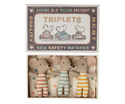 TRIPLETS BABY MICE IN MATCHBOX
