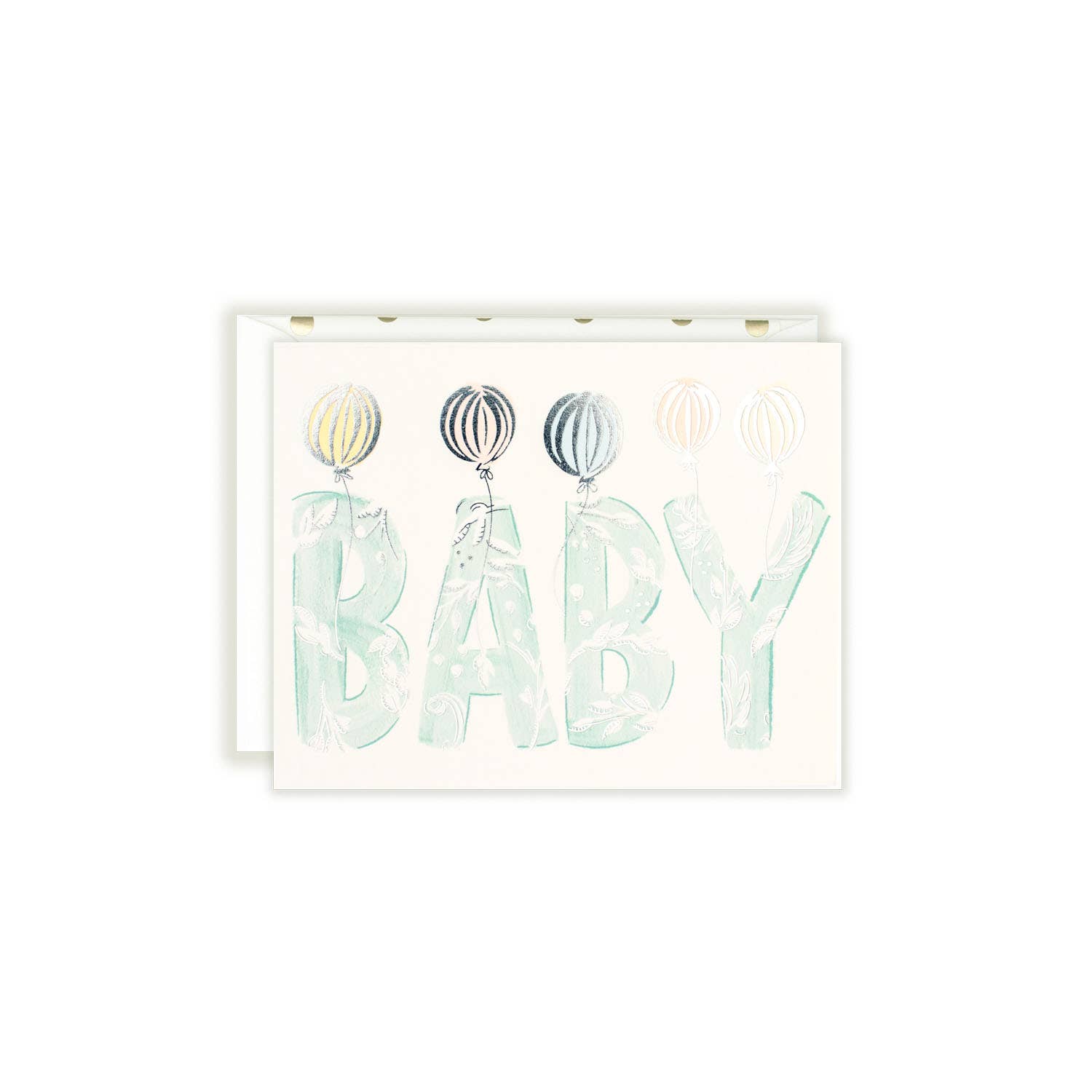 BABY AQUA LETTERS CARD