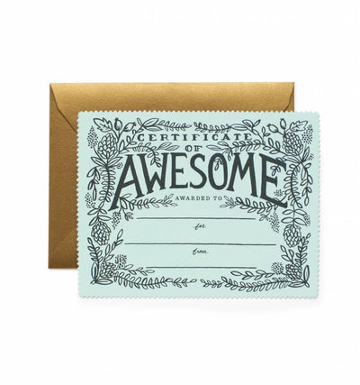 CERTIFICATE OF AWESOME