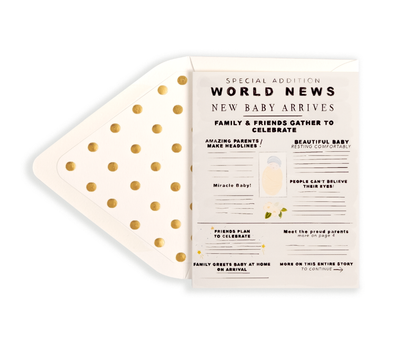 WORLD NEWS BABY CARD
