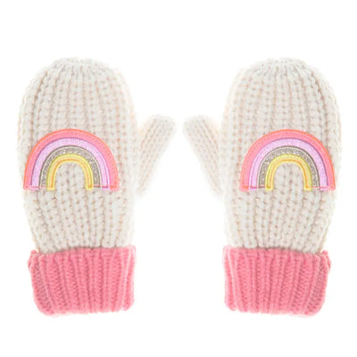 DISCO RAINBOW KNITTED MITTENS (3-6 YRS)
