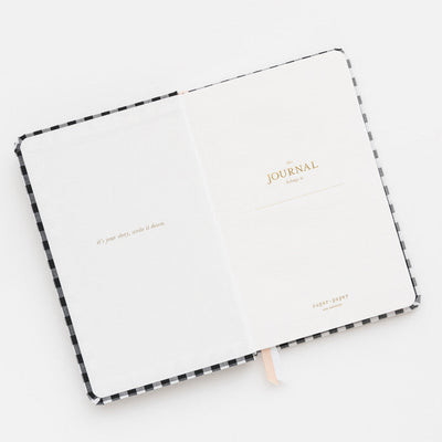 Sugar Paper Essential Journal-Black and White Gingham Linen