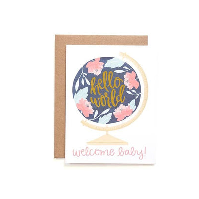 WELCOME BABY GLOBE CARD