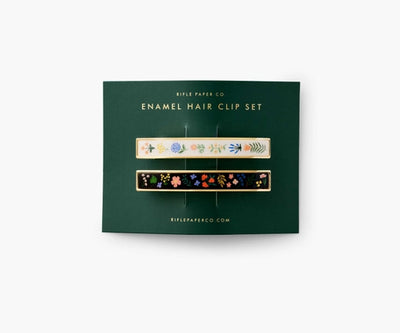 MENAGERIE GARDEN SET OF 2 ENAMEL HAIR CLIPS