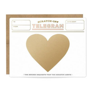 PINK AND GOLD TELEGRAM SCRATCH-OFF CARD